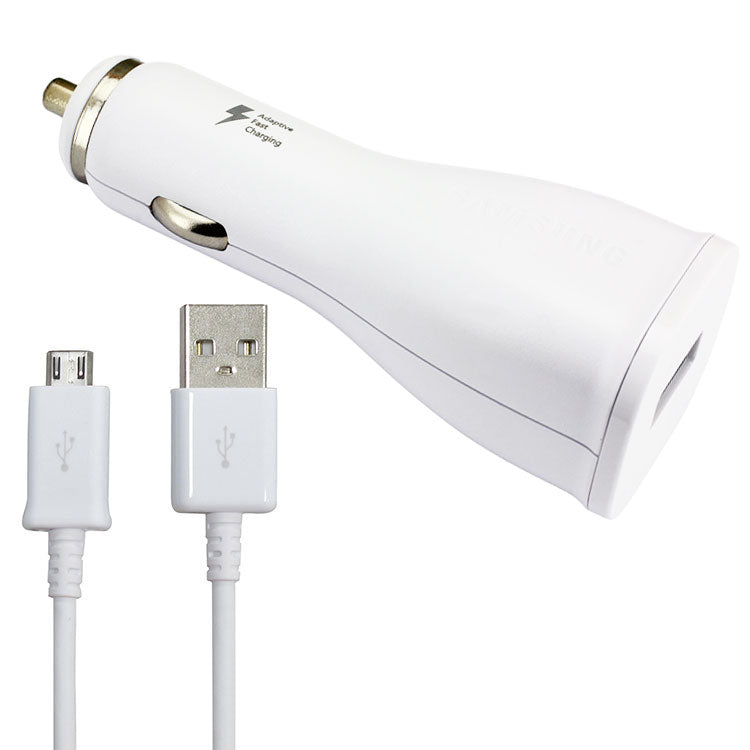 Chargeur de voiture à charge rapide Samsung 15 W et câble micro USB (1 m) Chargeur de voiture à charge rapide Samsung 15 W et câble micro USB (1 m)